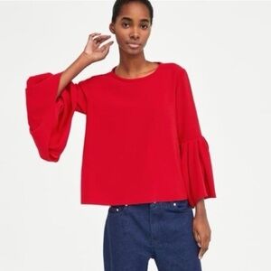Zara elegant bell sleeved women’s top
